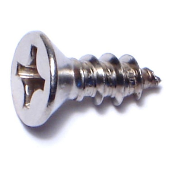 Midwest Fastener Sheet Metal Screw, #12 x 5/8 in, 18-8 Stainless Steel Flat Head Phillips Drive, 50 PK 53579